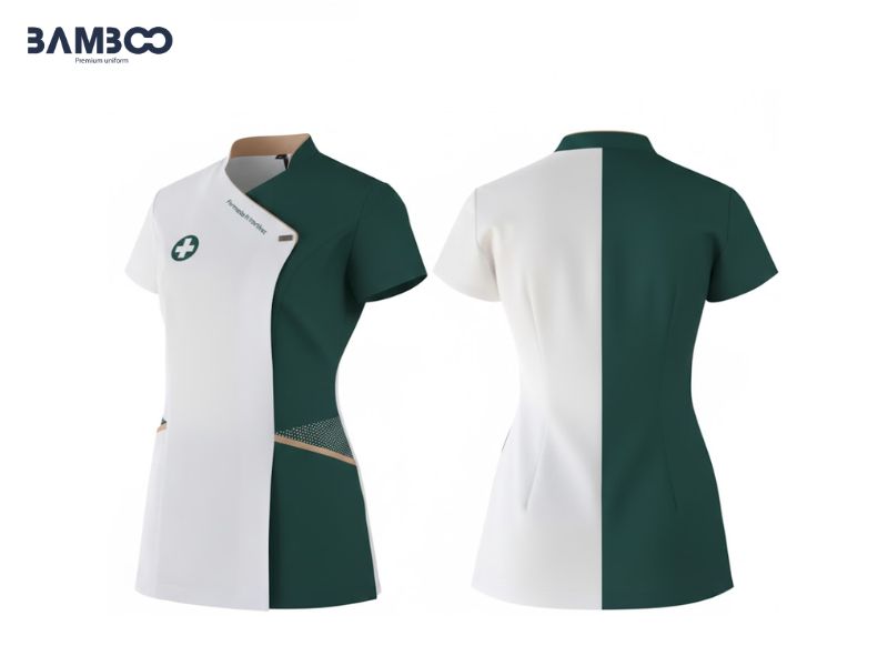 Chi phí may áo spa trắng phối xanh lá phụ thuộc vào nhiều yếu tố