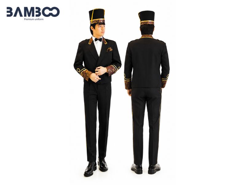 Chi phí may đồng phục bellman họa tiết cổ điển dao động theo chất liệu, thiết kế và số lượng đặt may