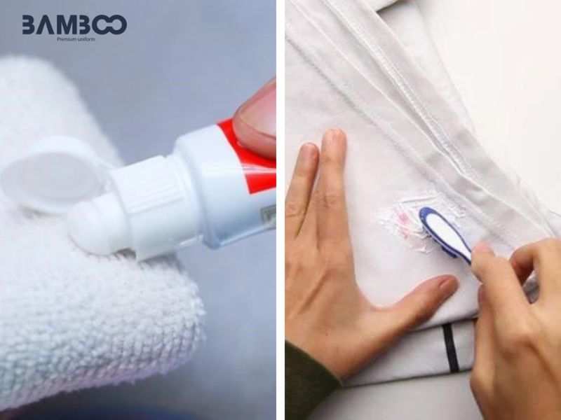 Đánh bay vết ố vàng áo đồng phục bằng kem đánh răng