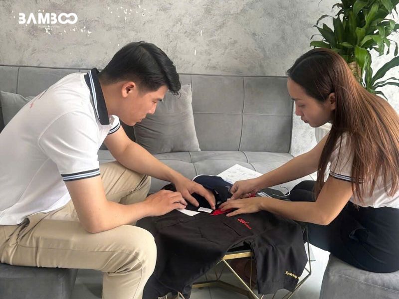 Xưởng may áo thun cổ tàu đồng phục uy tín Bamboo Uniform