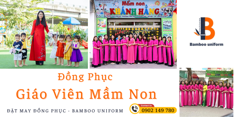 Dong phuc ao dai giao vien mam non