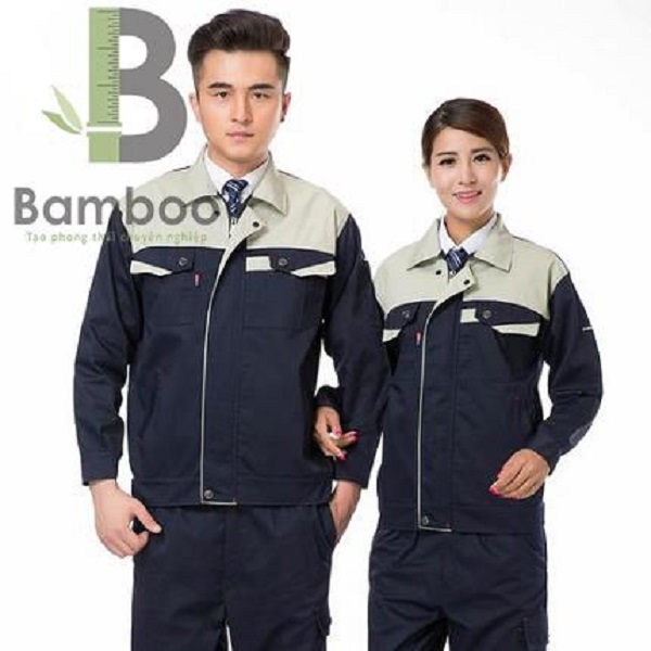 đồng phục bảo hộ lao động - đen viền trắng bạc