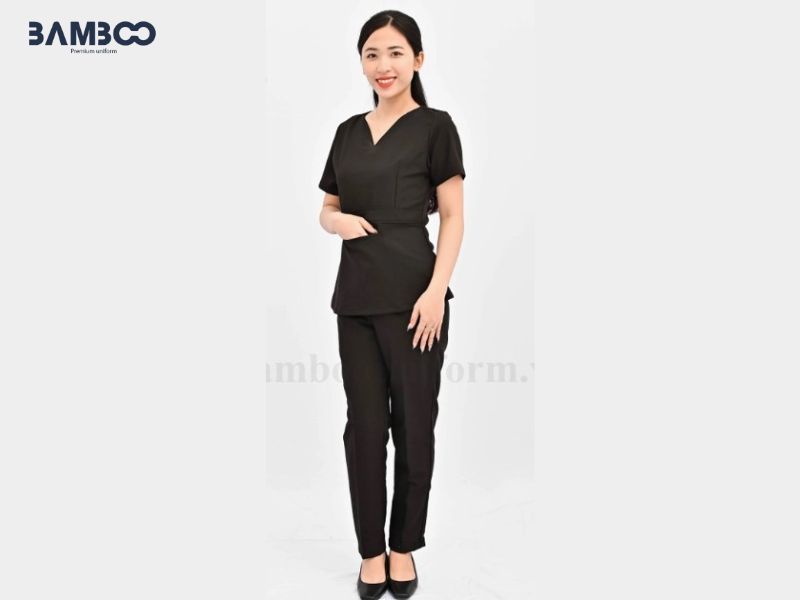 Đồng phục spa cổ chữ V