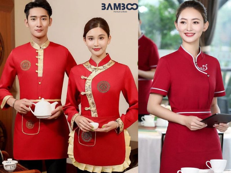Trang phục đồng phục nhà hàng tiệc cưới mang đậm nét Á Đông