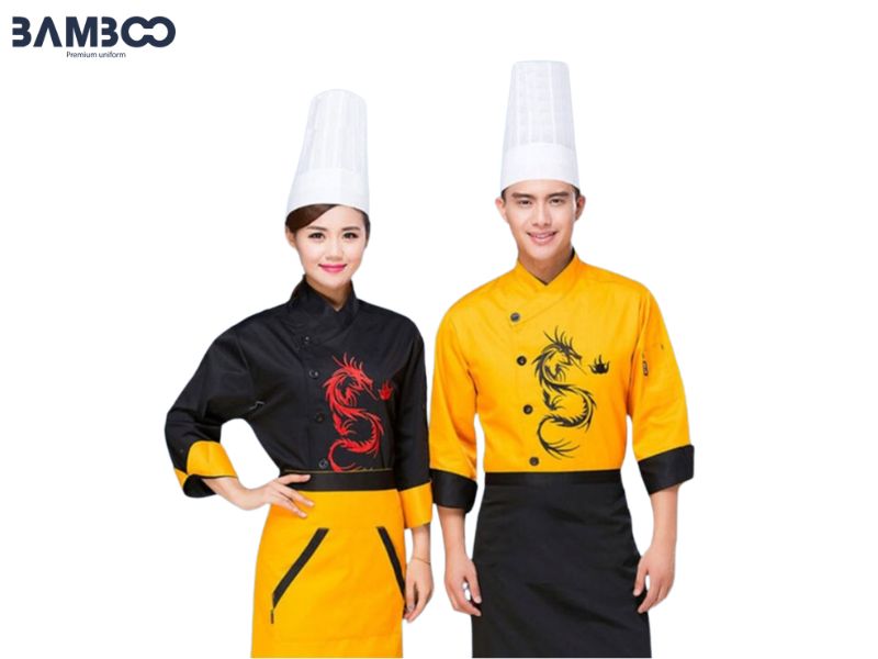 Đồng phục bếp Hoa chú trọng vải chịu nhiệt và thiết kế an toàn