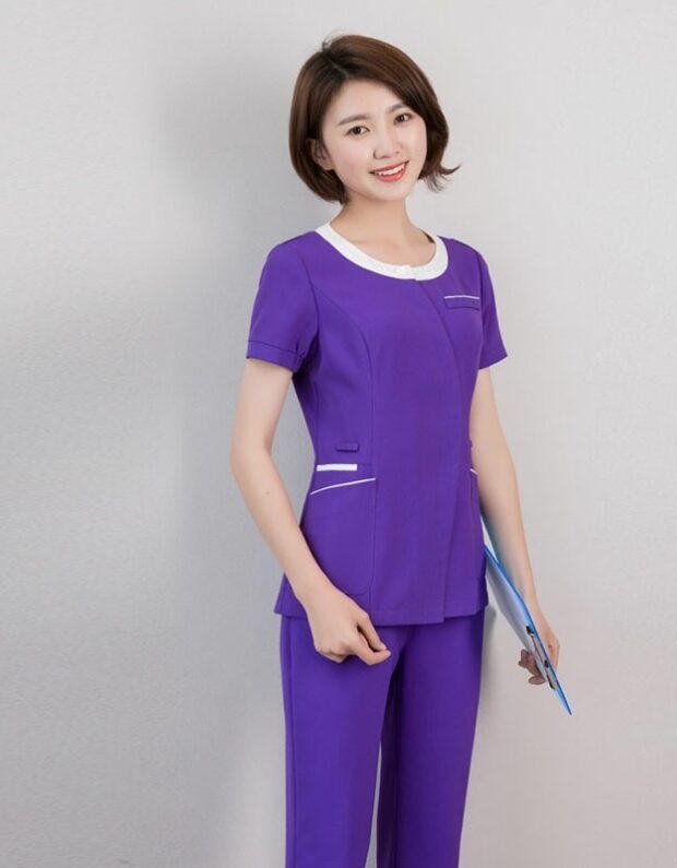 Đồng phục thẩm mỹ viện tím