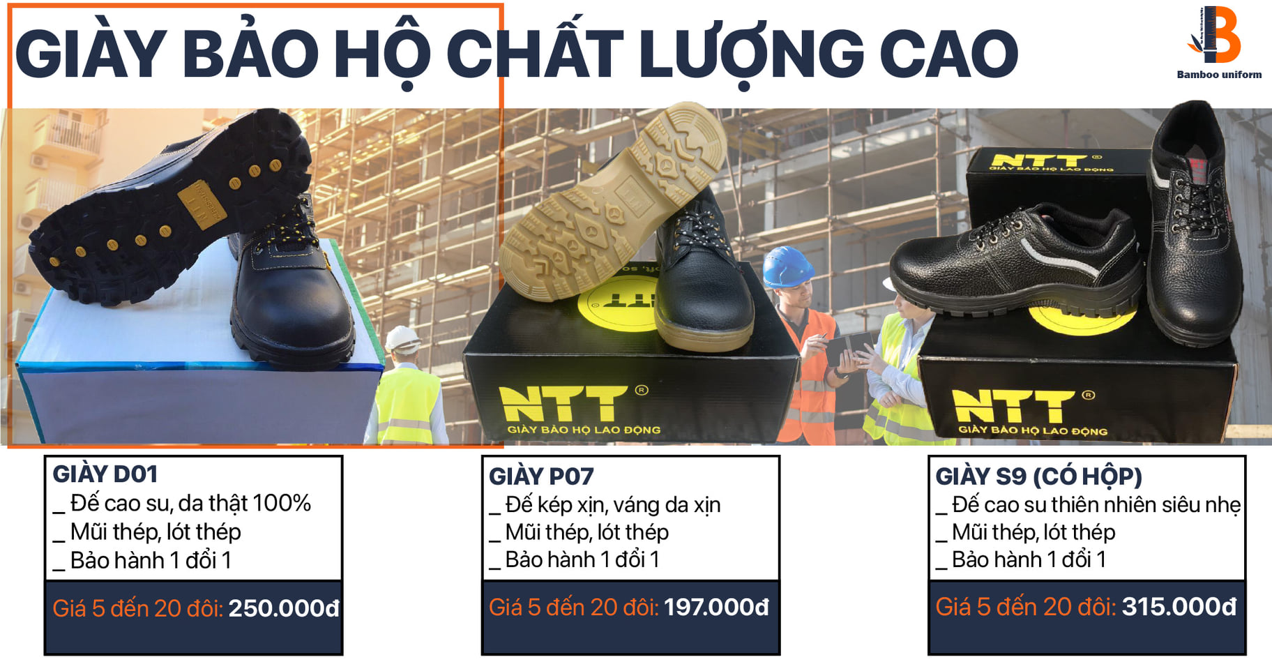 Giày bảo hộ siêu nhẹ chống nước