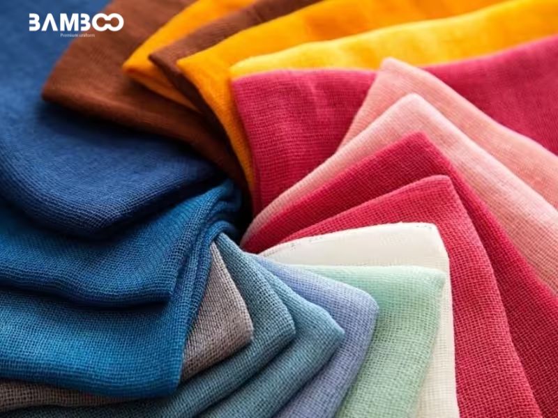 Chọn vải may áo thun đồng phục cotton thoáng mát, CVC/TC bền đẹp, polyester sắc nét, spandex co giãn, viscose sang trọng