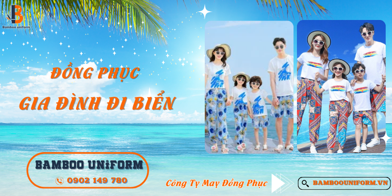Mau dong phuc gia dinh di bien dep