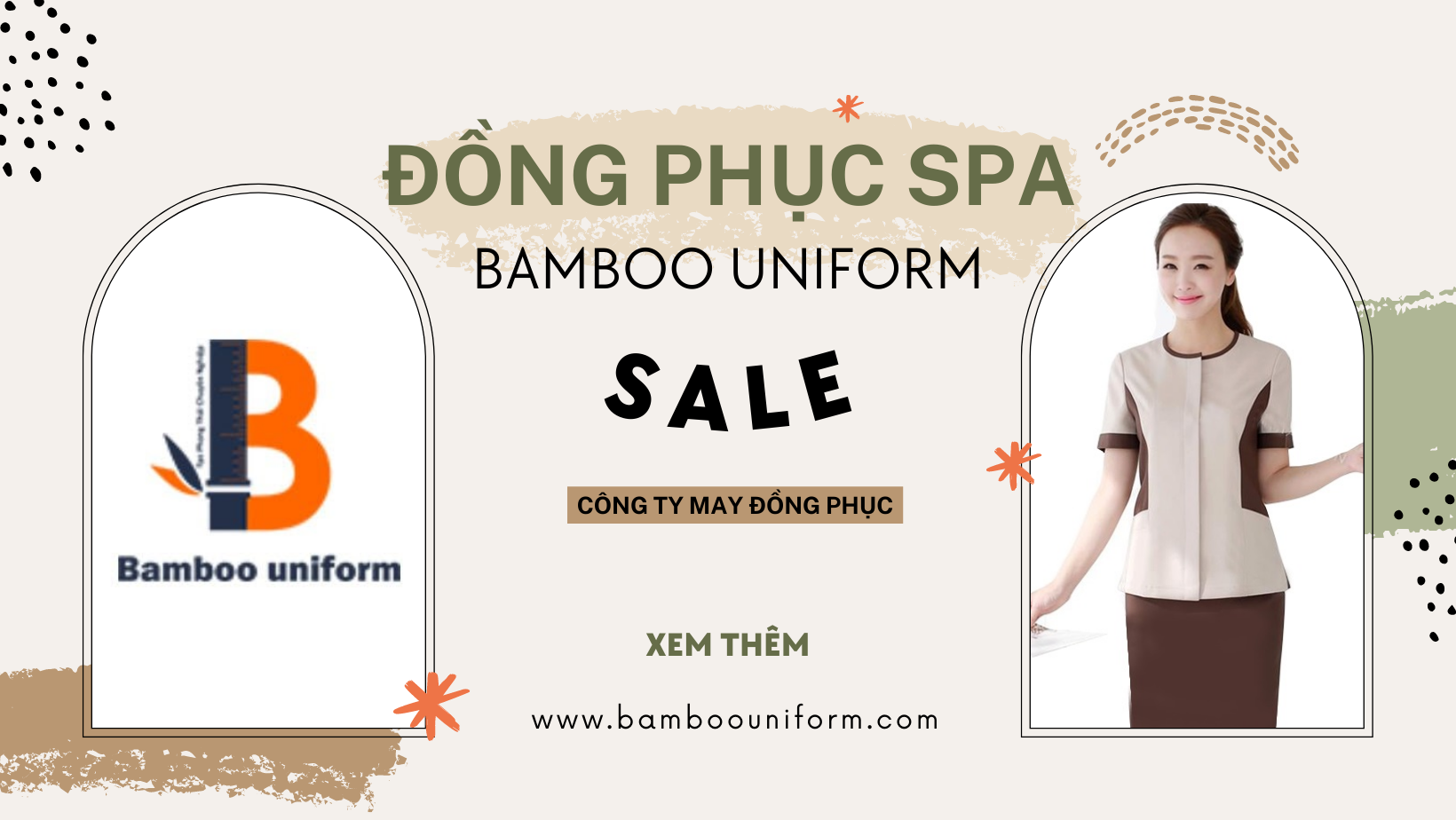 Áo đồng phục spa với thiết kế cổ tròn