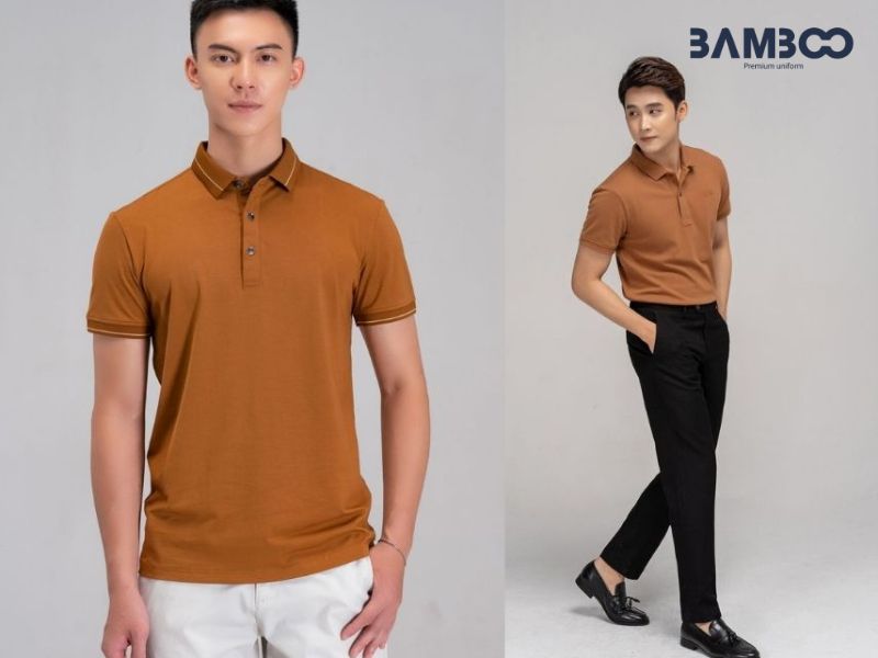 Phối đồng phục màu nâu cùng tông xám, đen hoặc trắng tạo diện mạo sang trọng và chuyên nghiệp