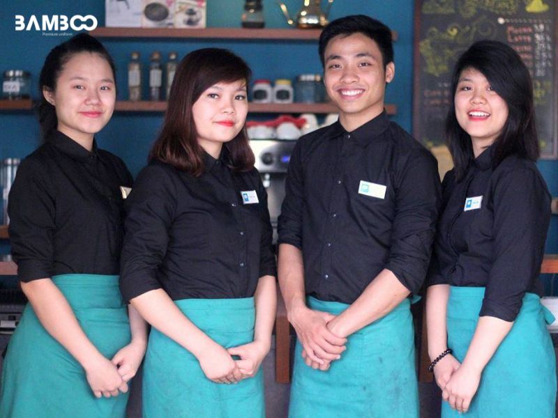 Phối đồ cho nhân viên cafe phong cách hiện đại