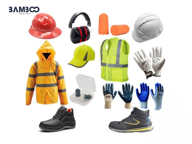 Thiết bị bảo hộ điện lực bao gồm mũ bảo hộ, găng tay chuyên dụng, giày bảo hộ, dây đai an toàn