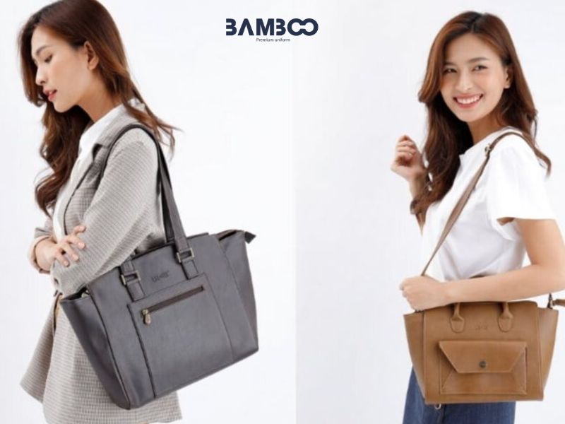 Phối túi xách với đồng phục để tạo thêm điểm nhấn thời trang và đựng đồ dùng cá nhân