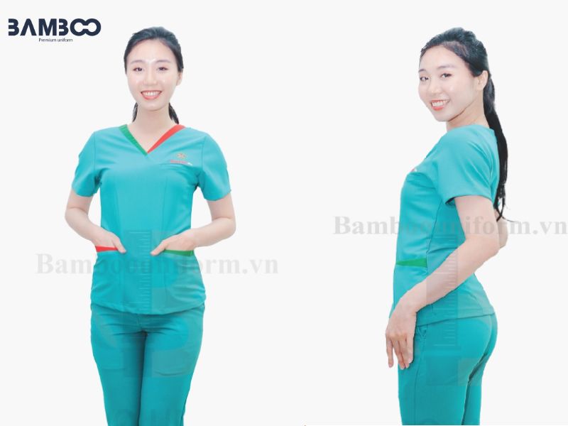 Quần áo điều dưỡng xanh lá nha khoa Tâm Đức