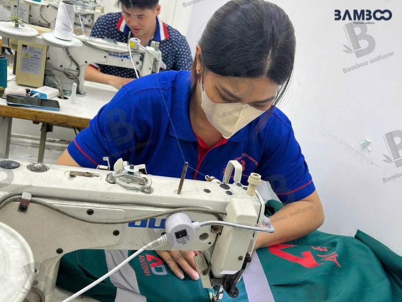 Quy trình may đồng phục ngân hàng tại Bamboo Uniform