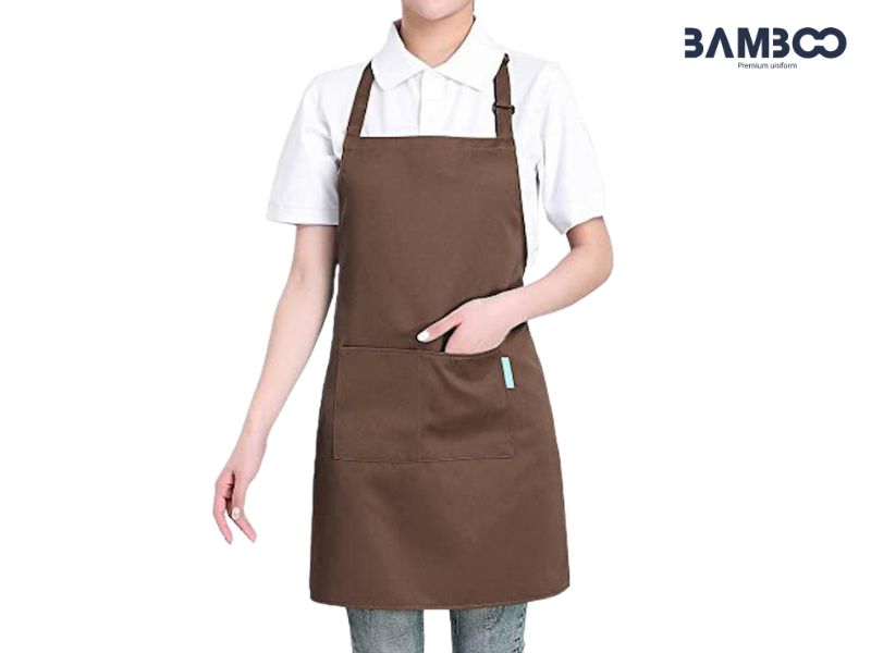 Tạp dề đồng phục màu nâu