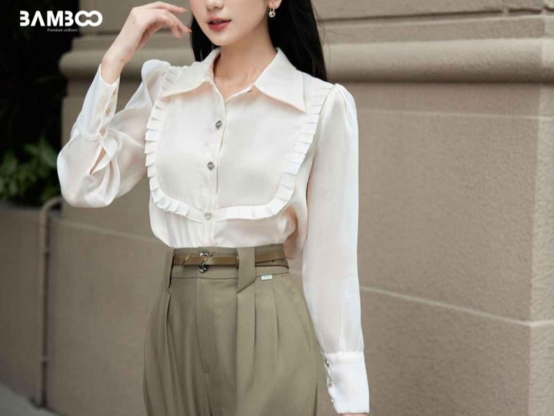 Chọn áo kiểu nữ công sở Hàn Quốc phù hợp với hình thể, ưu tiên chất liệu vải thoải mái