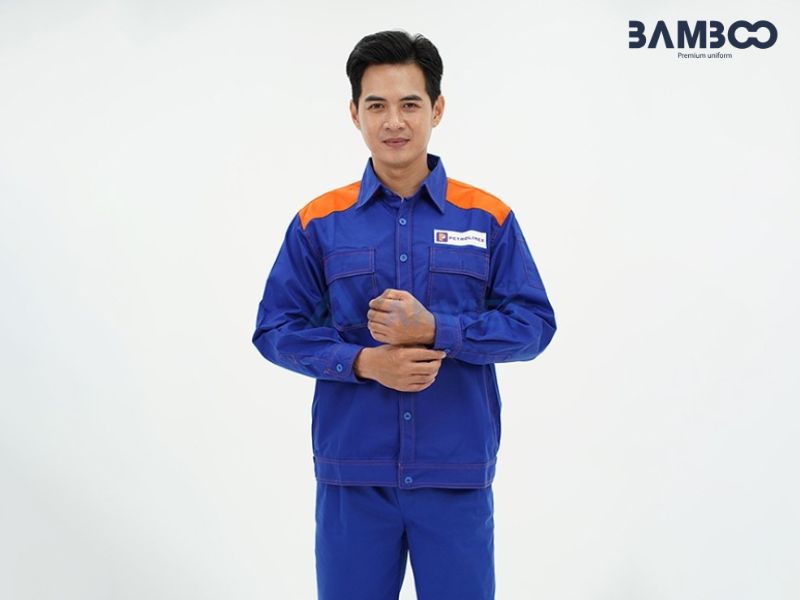 Bamboo Uniform may đồng phục xăng dầu chất liệu Kaki cao cấp, thiết kế tiện dụng, logo bền, sản xuất nhanh, bảo hành dài hạn