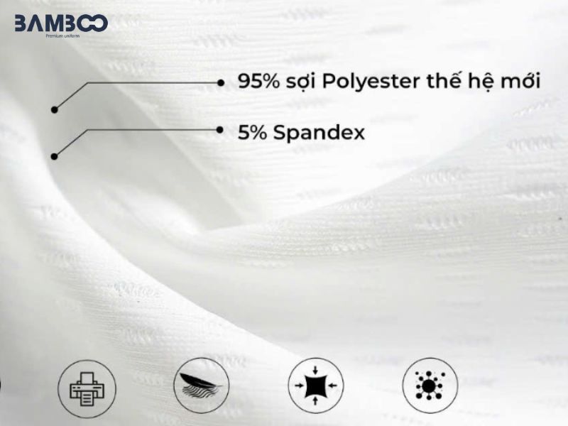 Vải Smart Tex bền, thoáng mát, co giãn tốt và dễ giặt, phù hợp đồng phục hàng ngày