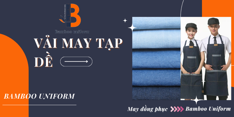 Vải Jeans may tạp dề