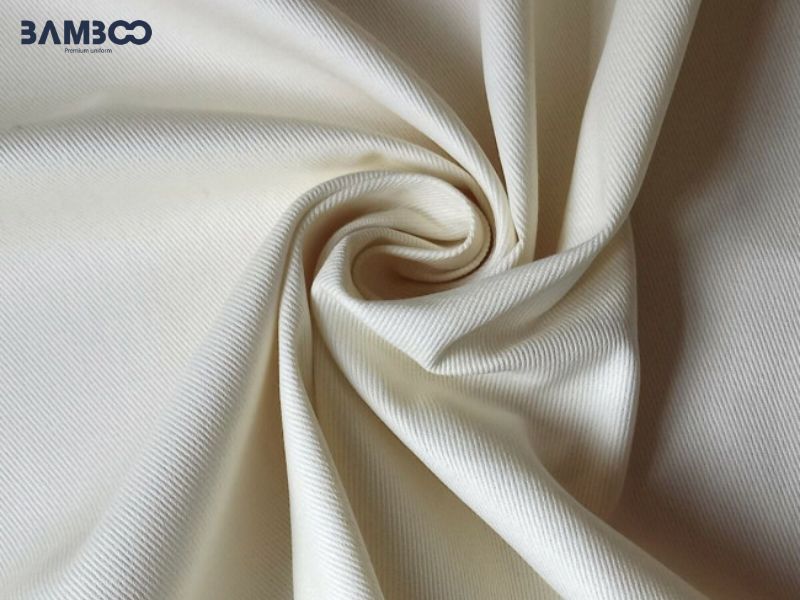 Chất liệu vải may đồng phục công ty màu trắng