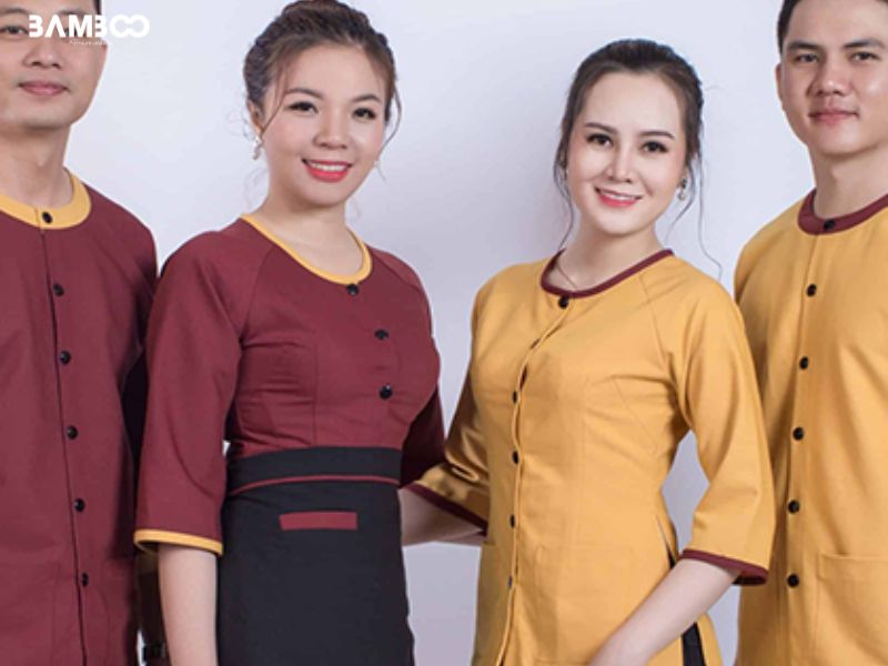 Đồng phục nhà hàng kết hợp hài hòa giữa yếu tố truyền thống và tính ứng dụng hiện đại