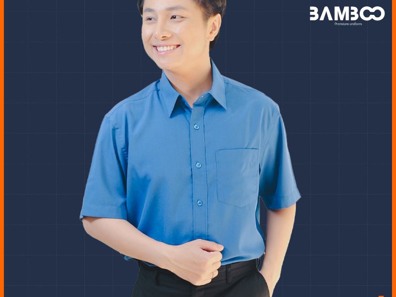 Áo sơ mi tay ngắn tươi mới, linh hoạt