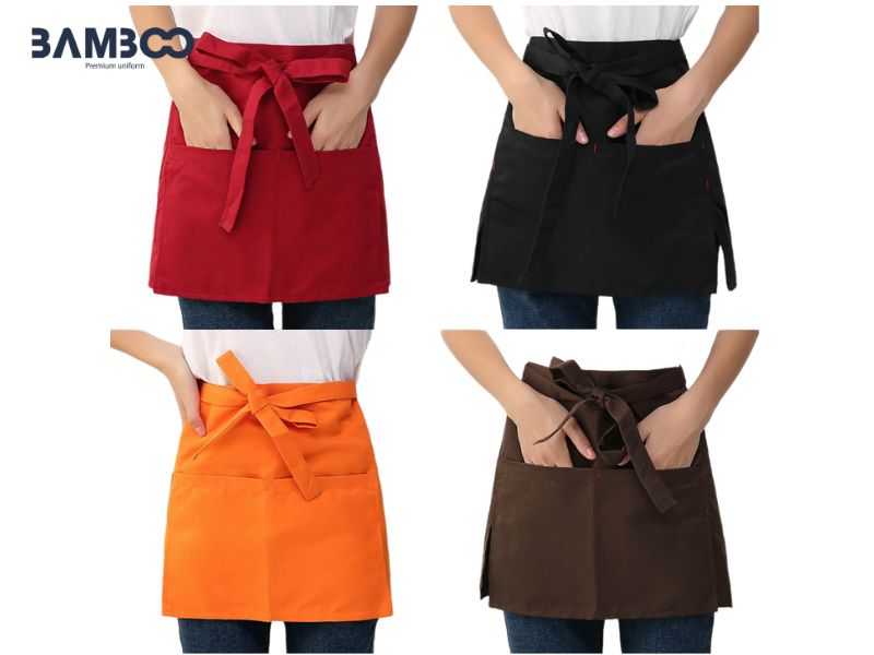 Xu hướng tạp dề ngắn gồm cá nhân hóa, đa túi, tối giản, tăng tiện ích và nhận diện