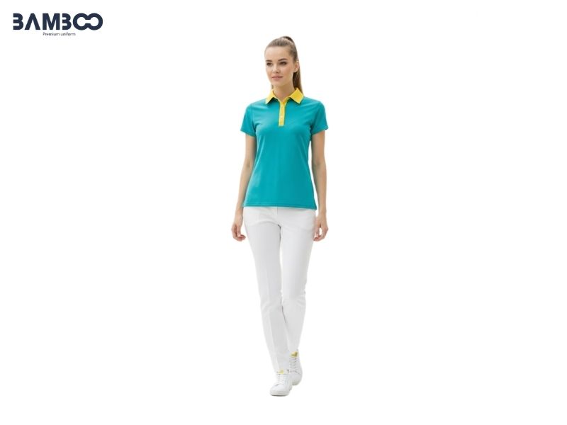 Màu xanh da trời trong mẫu áo thun đồng phục công sở mang đến cảm giác tươi mới, nhẹ nhàng và gần gũi