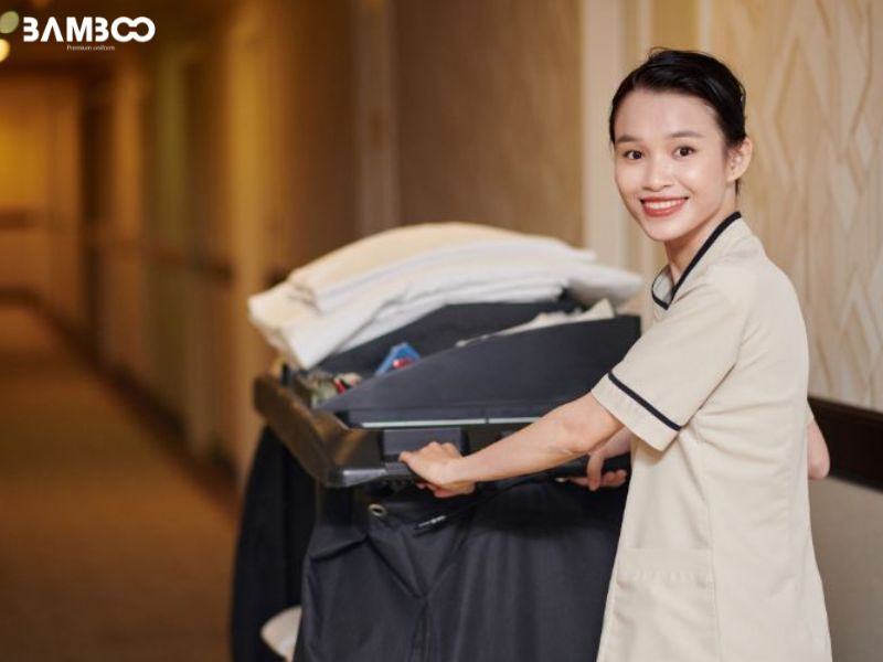 Yêu cầu trang phục nhân viên buồng phòng tối ưu hóa hiệu suất qua thiết kế