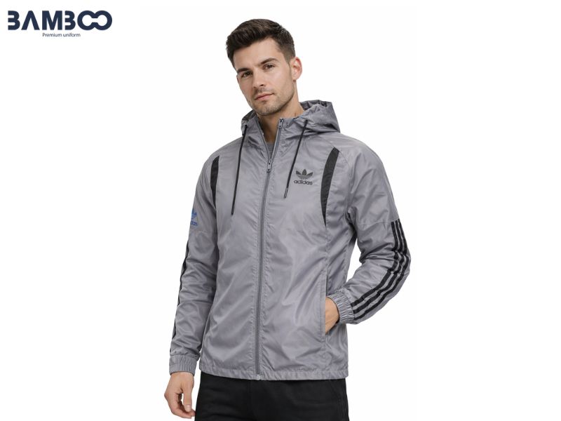Bamboo Uniform may áo khoác gió màu xám chì đồng phục giá tốt, chất lượng cao
