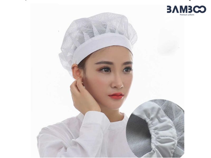 Mũ lưới trùm đầu trắng thoáng khí, ôm gọn tóc, sạch sẽ, bền và đảm bảo vệ sinh