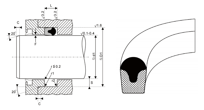 Rod seal H18