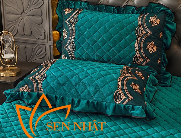 Bộ chăn ga gối nỉ nhung trần bông
