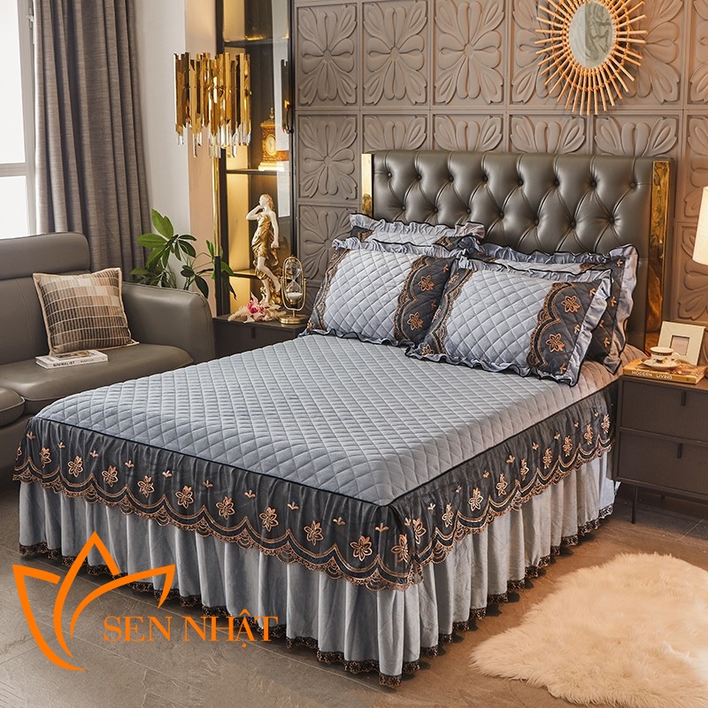 Chăn ga gối nỉ nhung trần bông 1,6x2,0 m