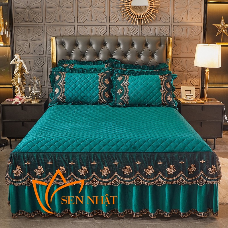 Chăn ga gối nỉ nhung trần bông 2,0 x 2,2 m