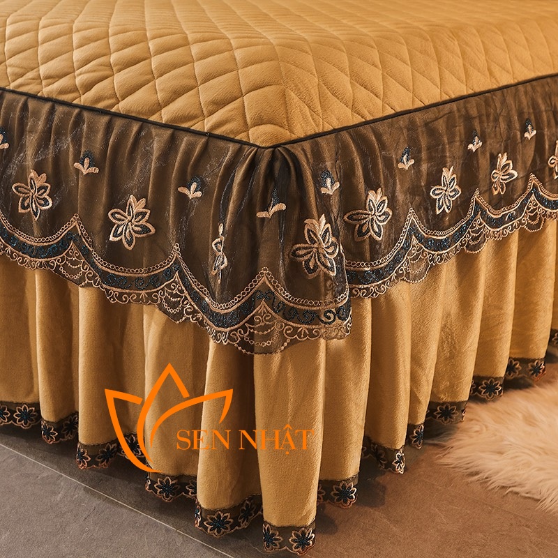 Chăn ga gối nỉ nhung trần bông 2,0 x 2,2 m