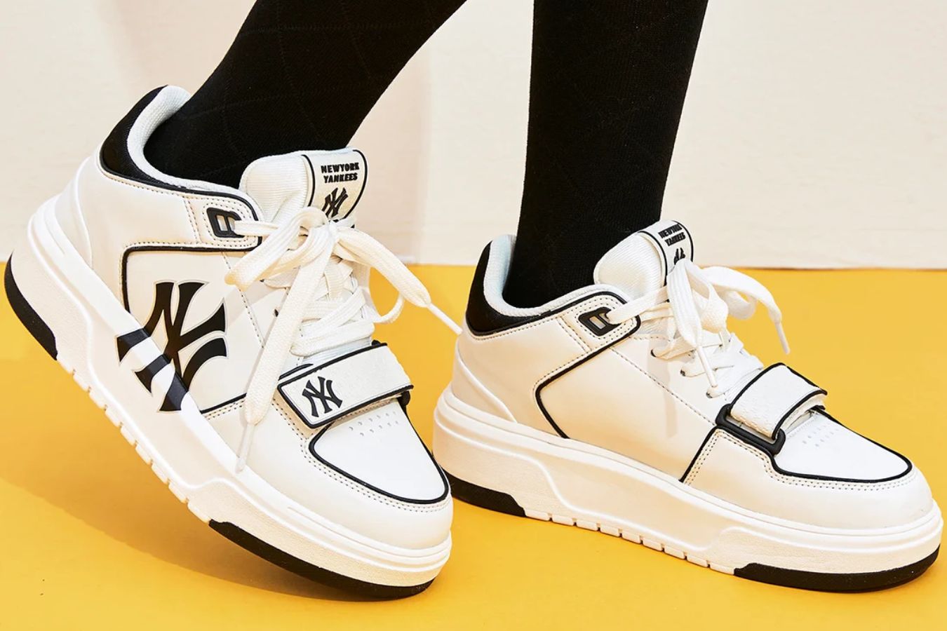 Sneaker Mlb Chunky Liner Mid New York Yankees 'White Black"