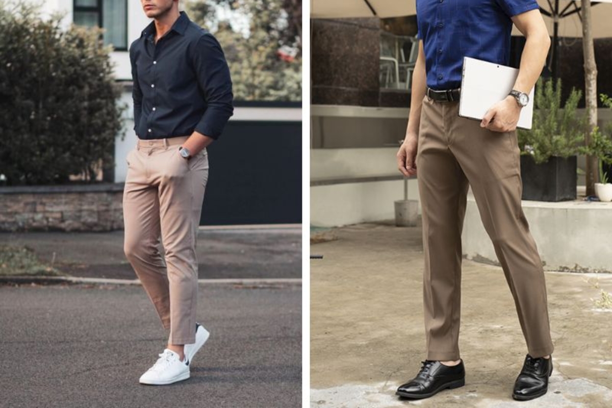 Phong cách tiệc tùng với quần be