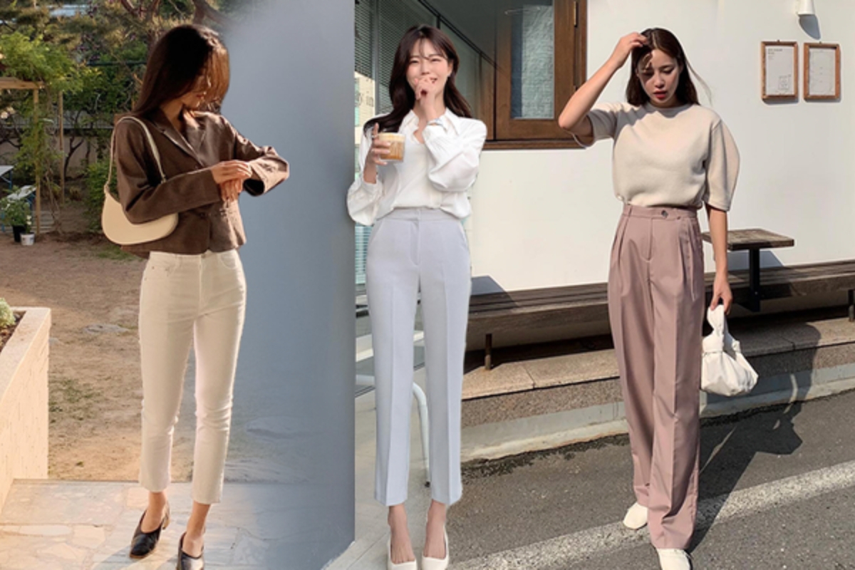 quần be phong cách công sở