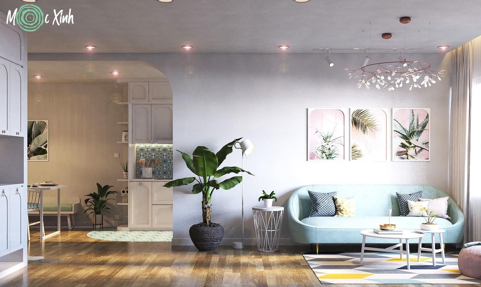 Mẫu thiết kế nội thất căn hộ 2 phòng ngủ