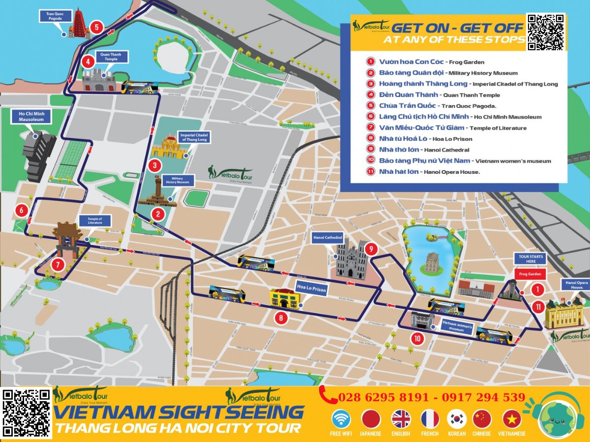 sơ đồ và lộ trình xe buýt 2 tầng hà nội