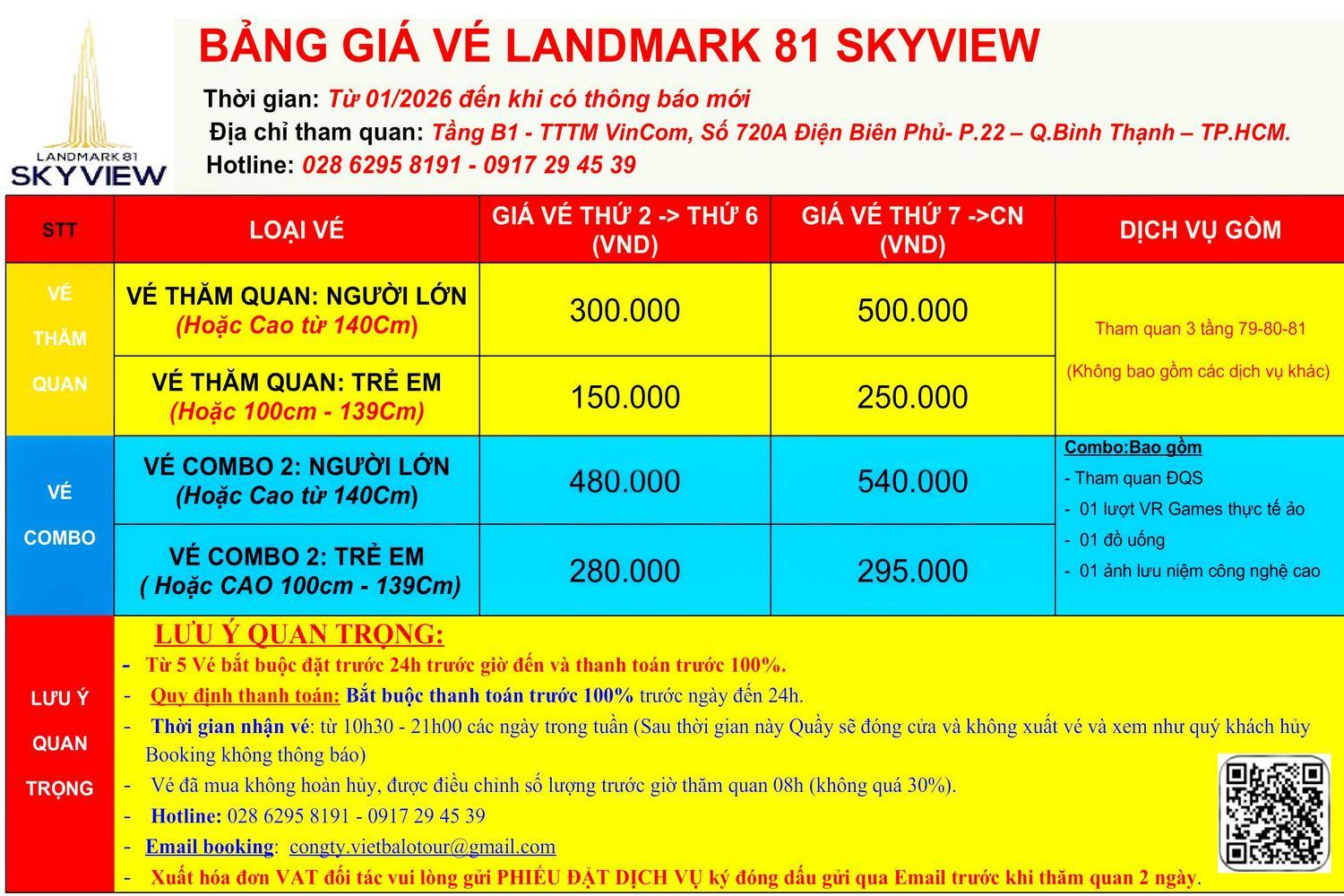 giá vé Landmark 81