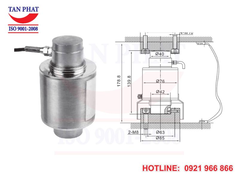 Bản vẽ cơ khí loadcell ZSGB 40 tấn