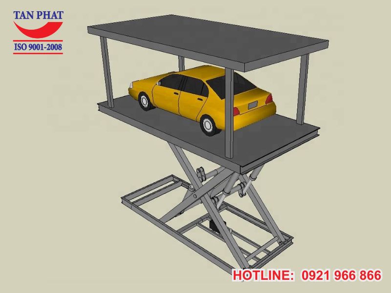 Kết cấu bàn nâng ô tô âm sàn