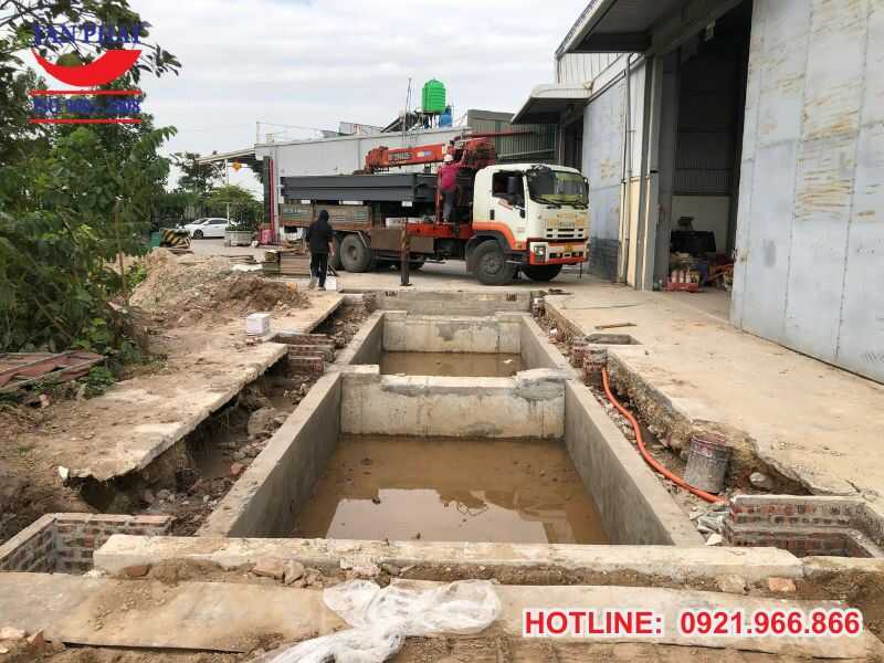 Hình ảnh thực tế móng trạm cân được hoàn thiện xây dựng