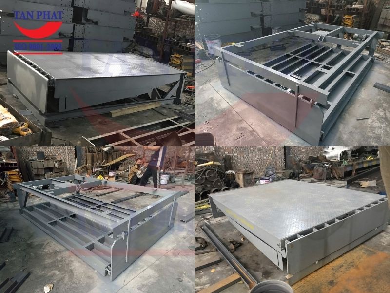 Dock Leveler đang trong quá trình lắp đặt, sản xuất tại xưởng