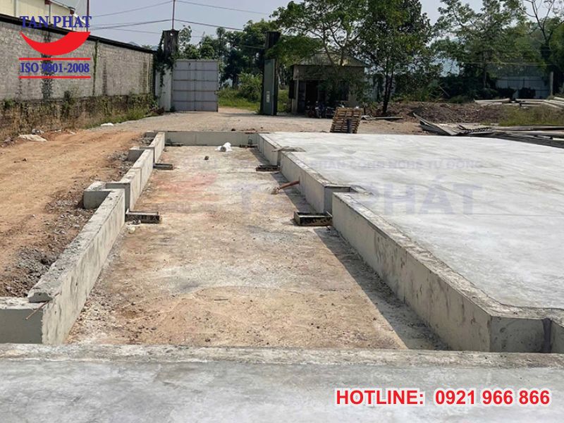 Hình ảnh thực tế hố móng trạm cân 120 tấn đã được thi công xây dựng xong.