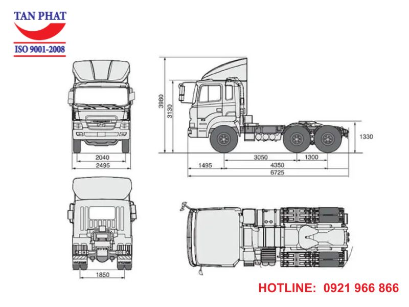 Kích thước xe container